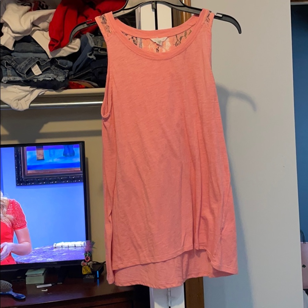 Pink lace tank top